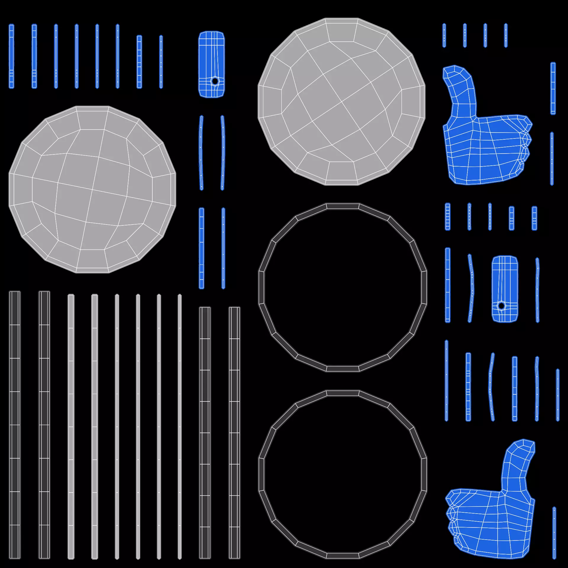 Like Icon - Thumbs Up Button Low-poly 3D model_7