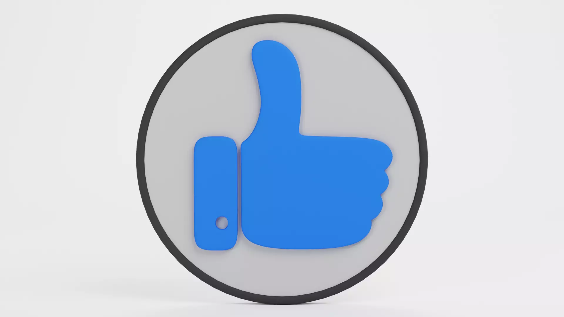 Like Icon - Thumbs Up Button Low-poly 3D model_0