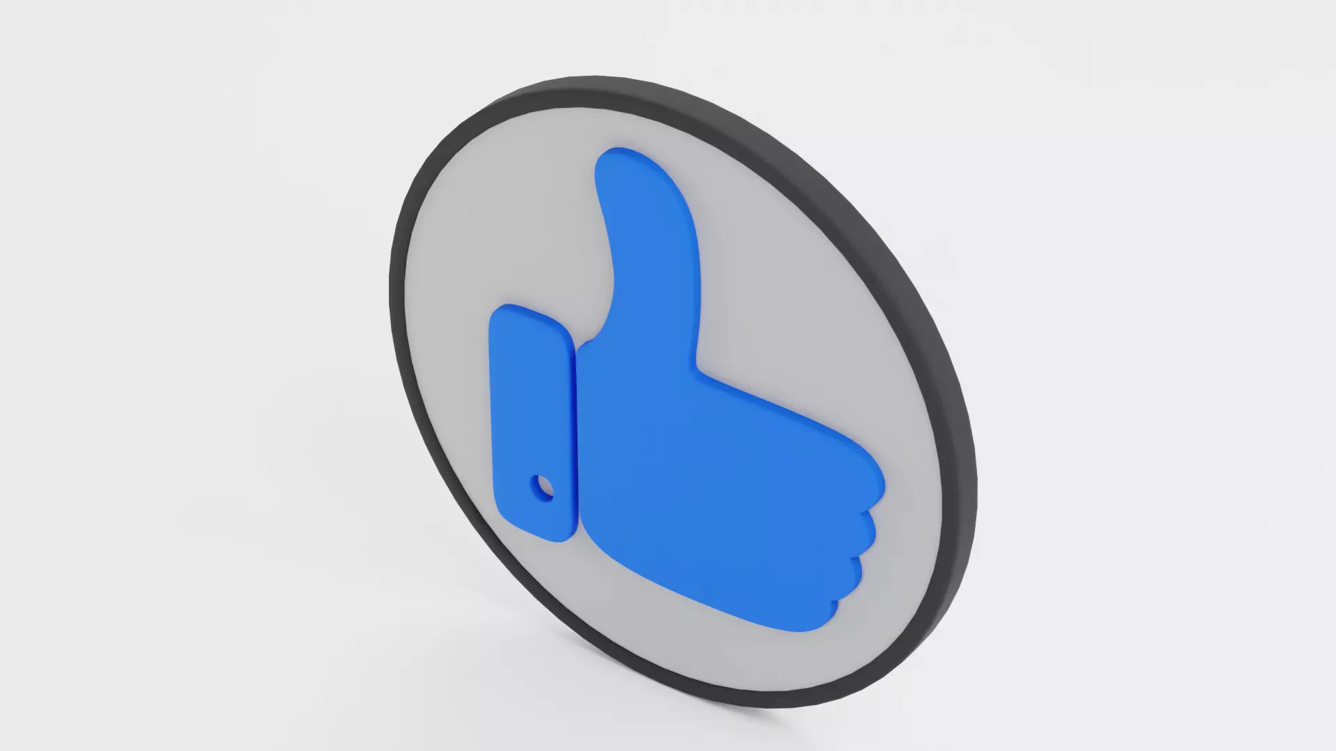 Like Icon - Thumbs Up Button Low-poly 3D model_5
