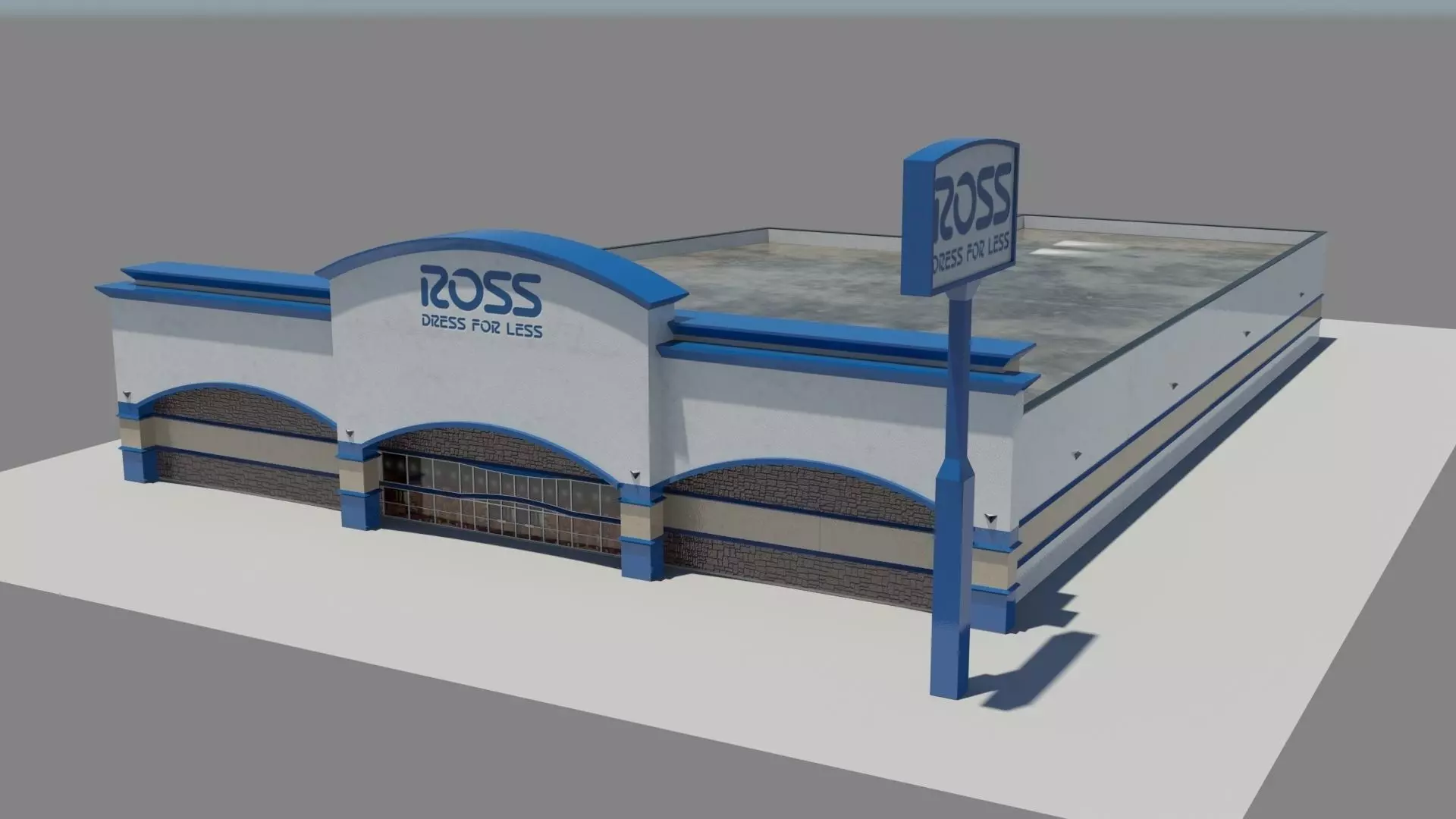 Ross Clothing Department Store Low-poly 3D model_0