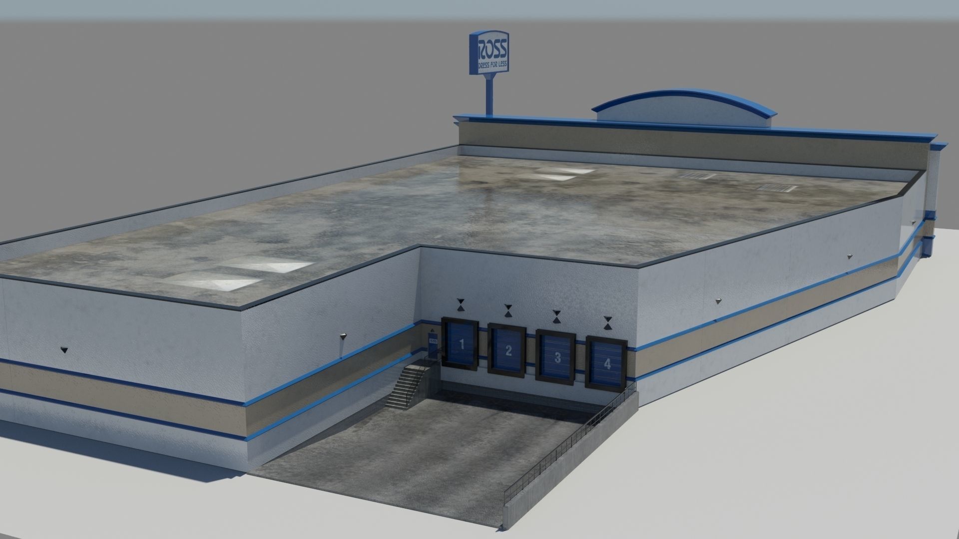Ross Clothing Department Store Low-poly 3D model_1