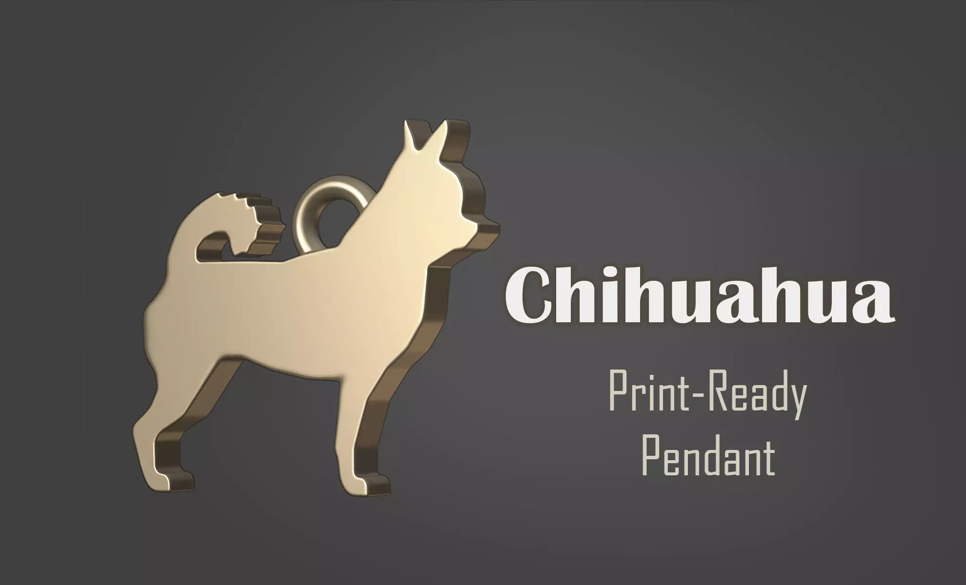 Chihuahua Minimalist Modern Pendant 3D print model 3D print model