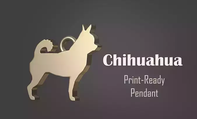 Chihuahua Minimalist Modern Pendant 3D print model