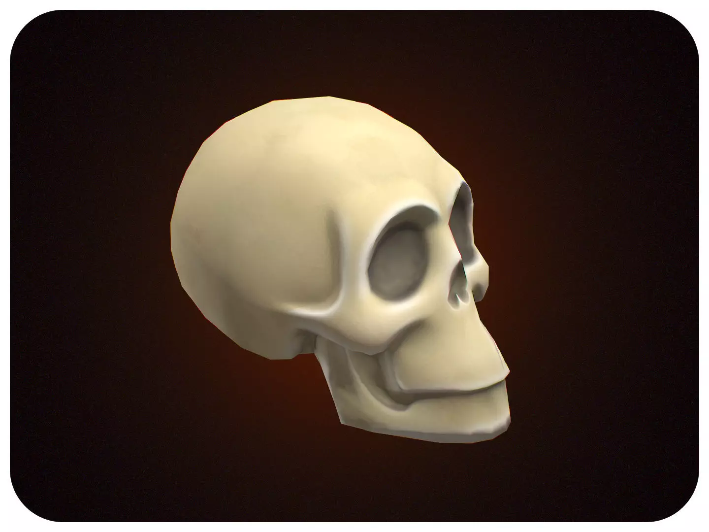 FREE Stylized Skull - Decoration Bone Free low-poly 3D model_3