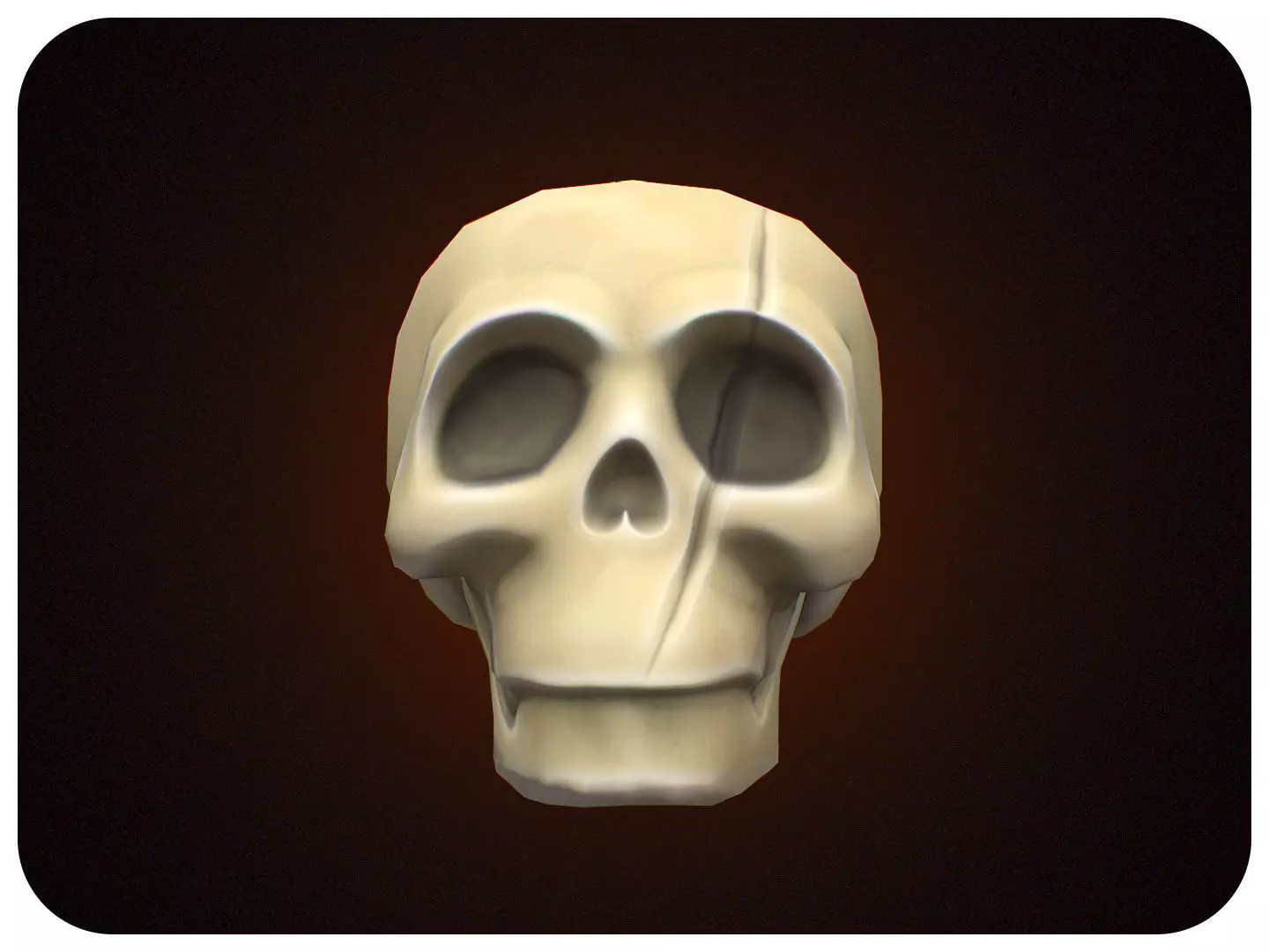 FREE Stylized Skull - Decoration Bone Free low-poly 3D model_1