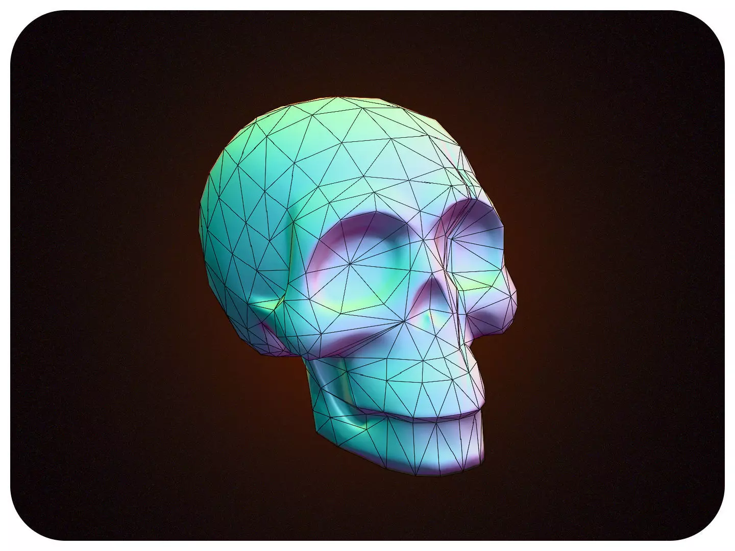 FREE Stylized Skull - Decoration Bone Free low-poly 3D model_8