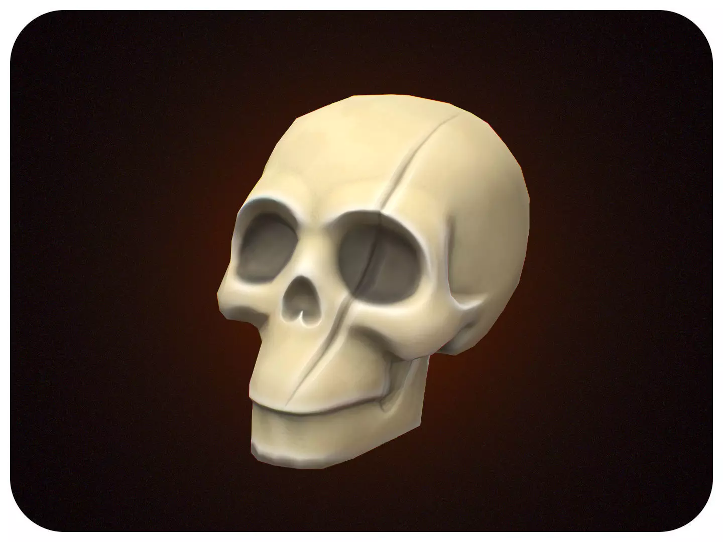 FREE Stylized Skull - Decoration Bone Free low-poly 3D model_4