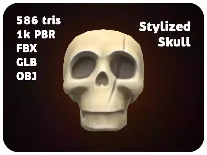 FREE Stylized Skull - Decoration Bone Free low-poly 3D model FREE Stylized Skull - Decoration Bone Free low-poly 3D model