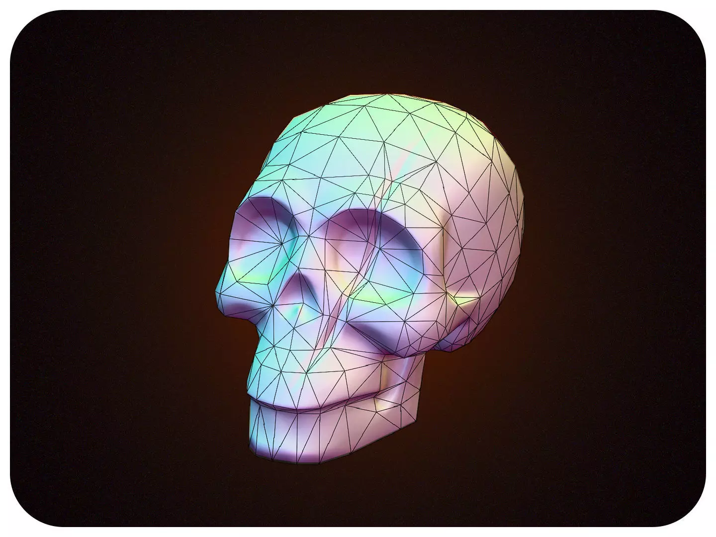 FREE Stylized Skull - Decoration Bone Free low-poly 3D model_10
