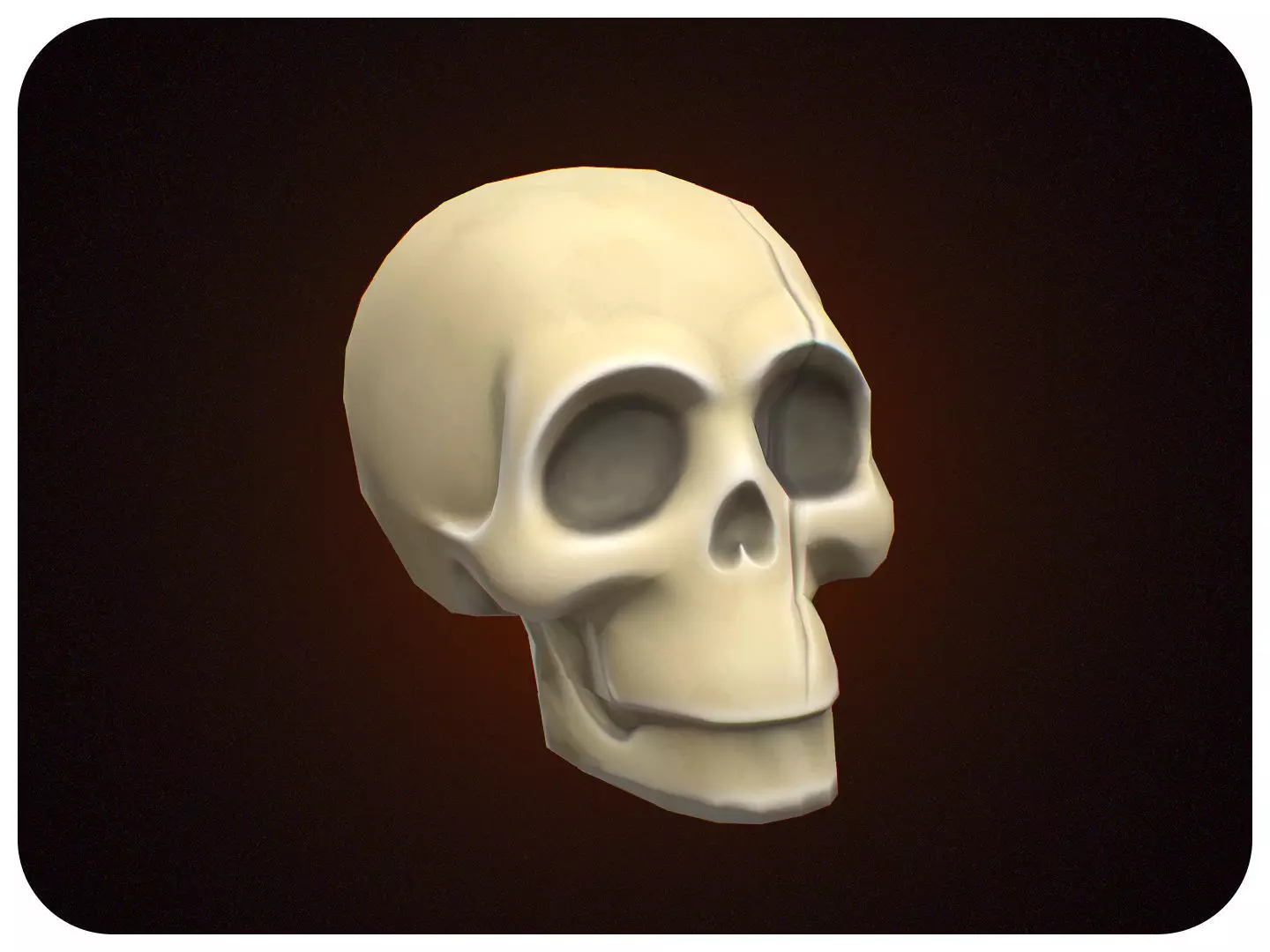 FREE Stylized Skull - Decoration Bone Free low-poly 3D model_2