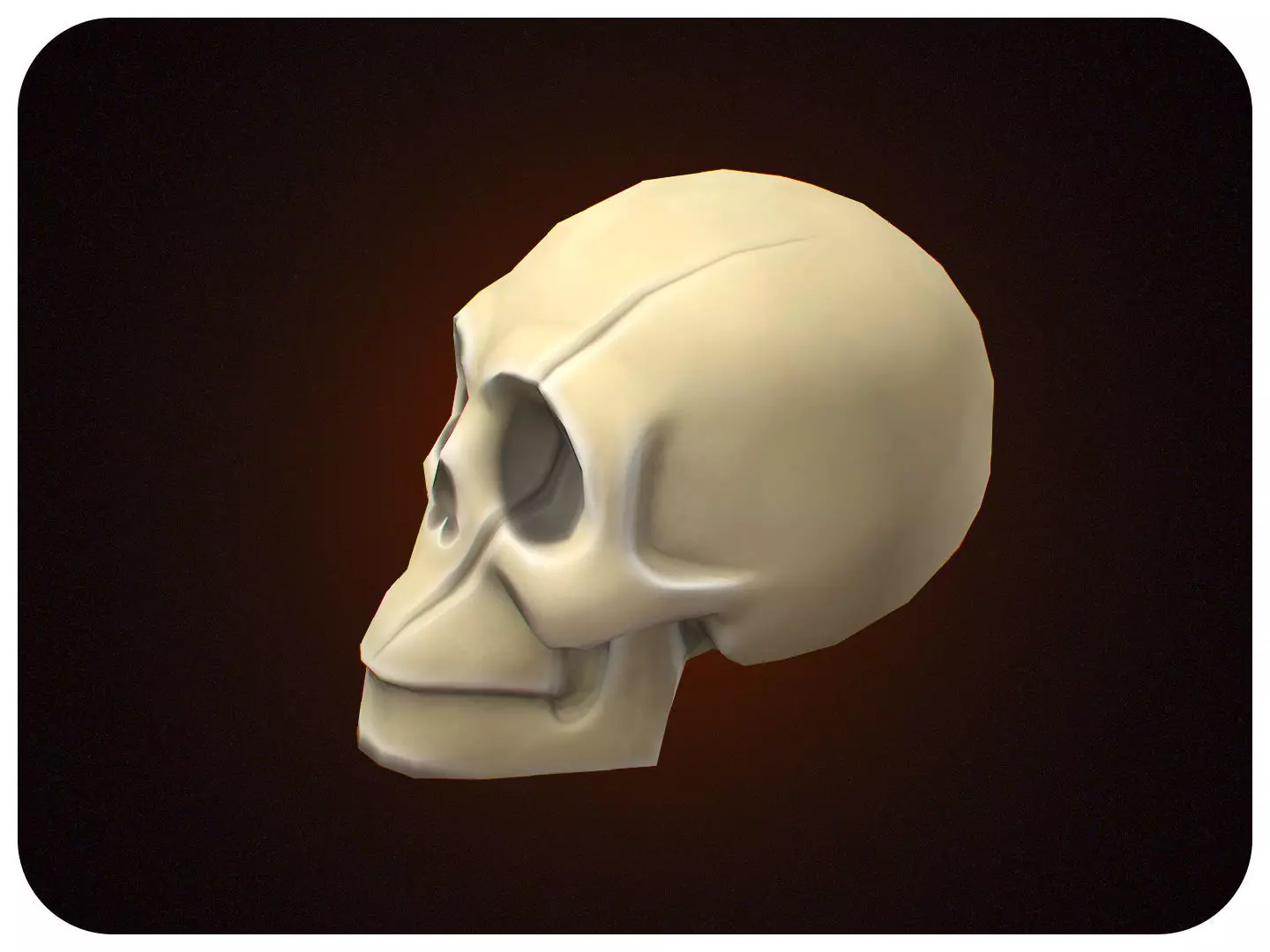 FREE Stylized Skull - Decoration Bone Free low-poly 3D model_5
