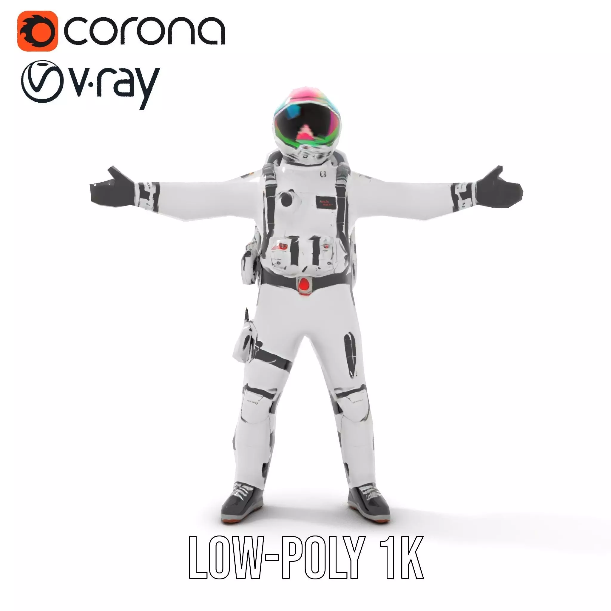 Pristine Astronaut Suit model pack Low-poly 3D model_7