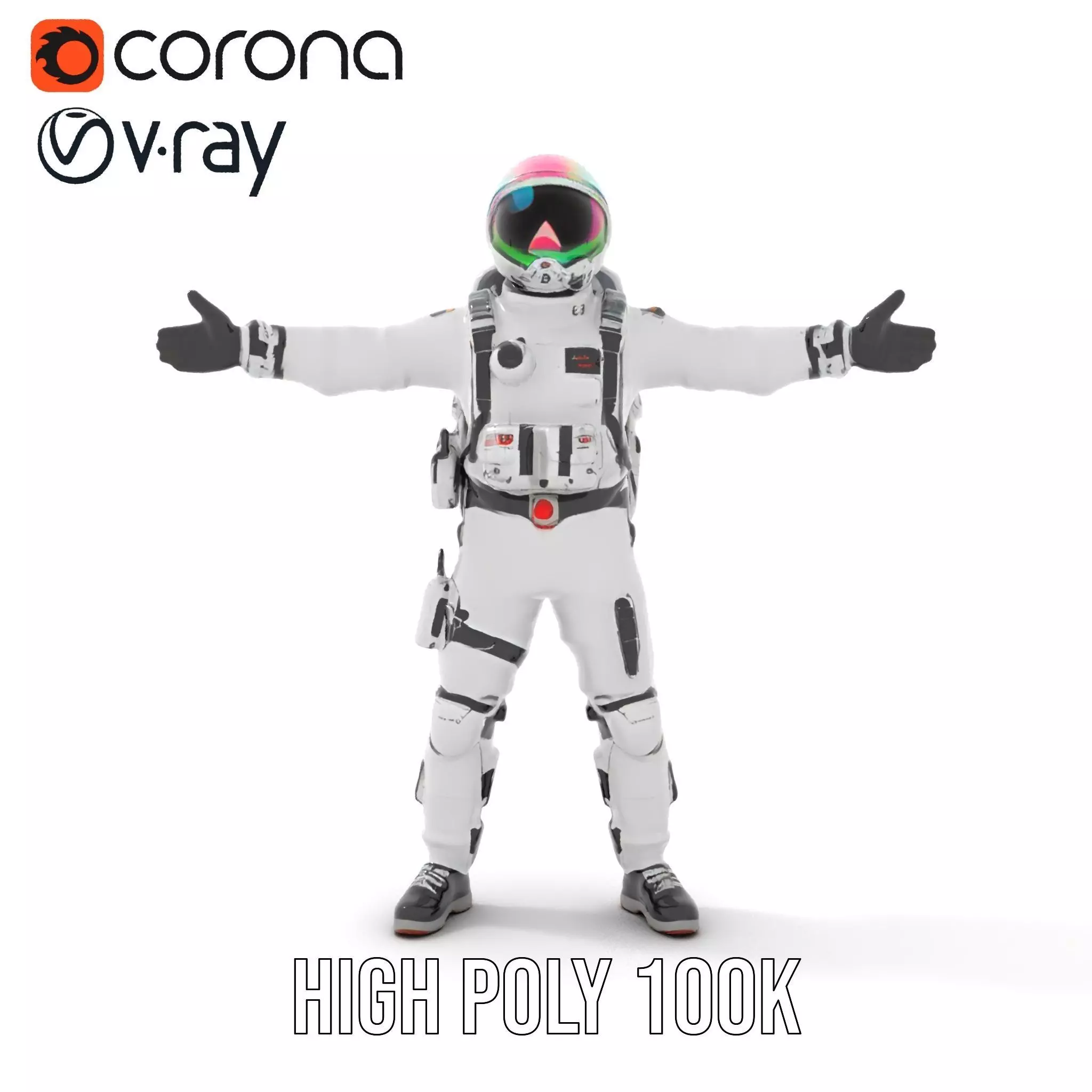Pristine Astronaut Suit model pack Low-poly 3D model_20