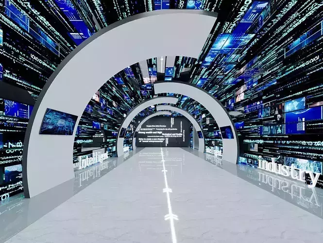 Sci-Fi Data Tunnel Corridor