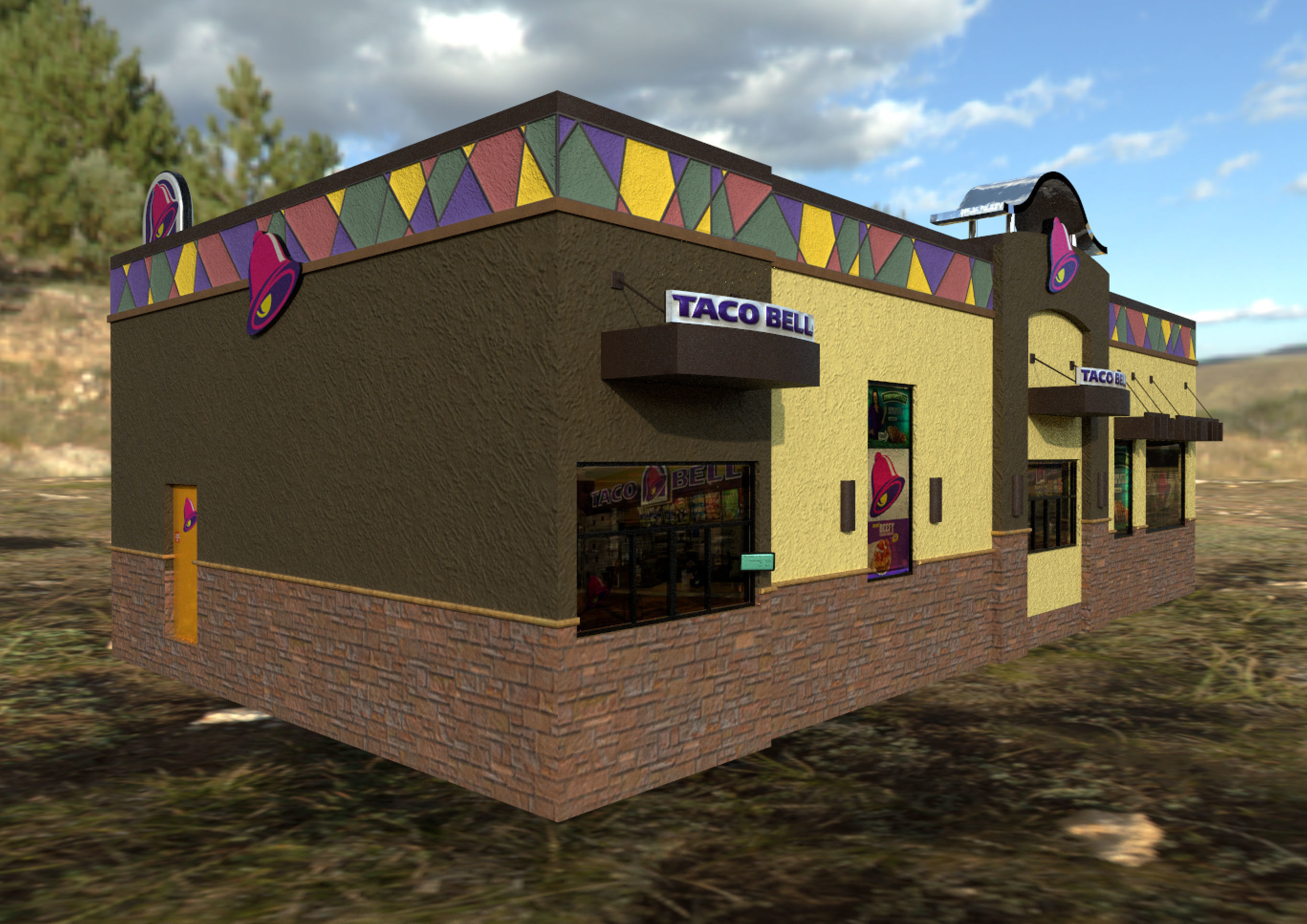 Taco Bell  Low-poly 3D model_4