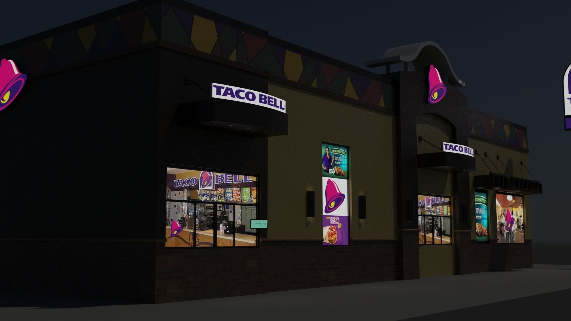 Taco Bell  Low-poly 3D model_13
