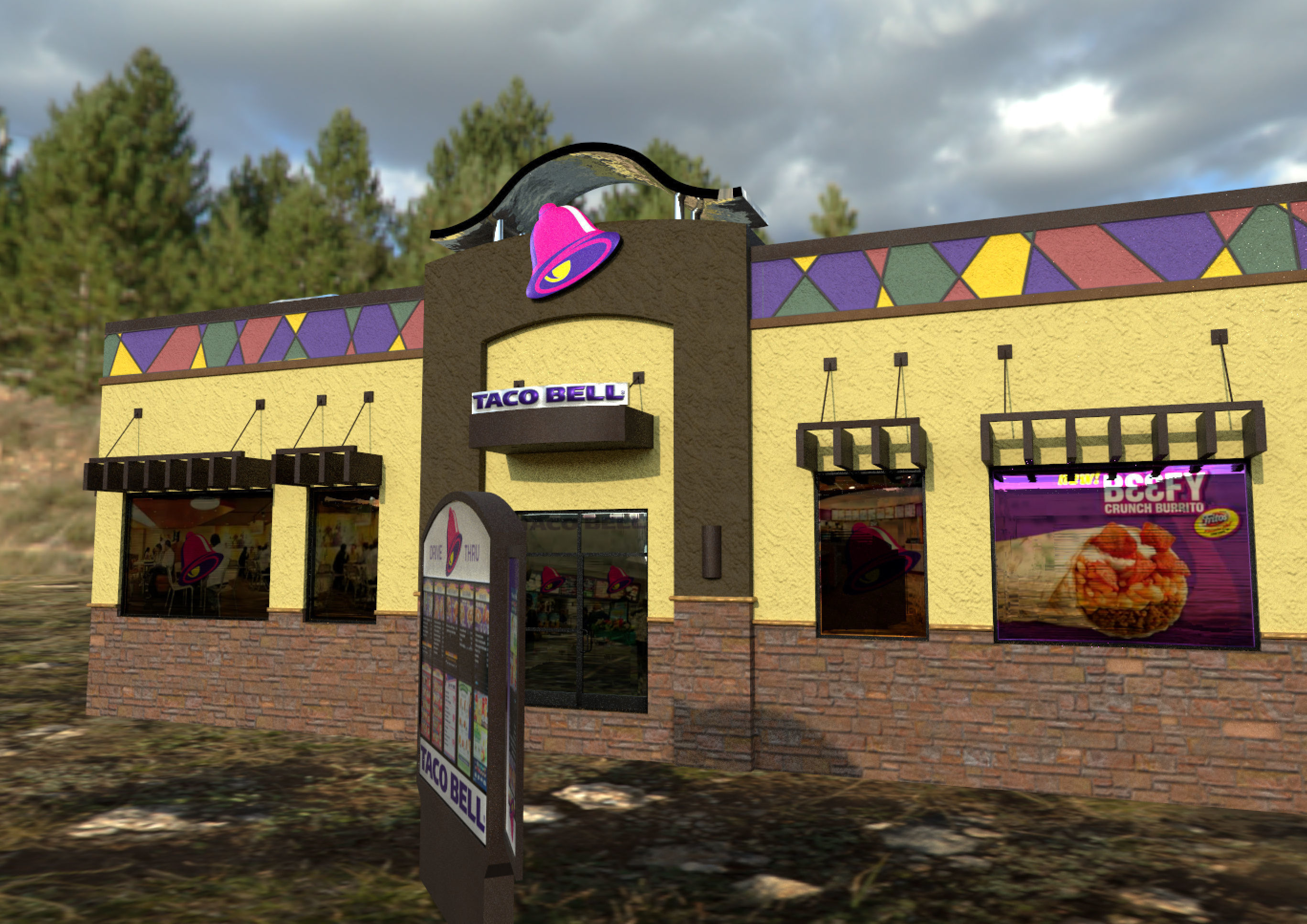 Taco Bell  Low-poly 3D model_1