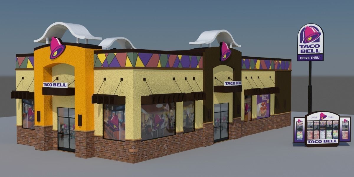 Taco Bell  Low-poly 3D model_5