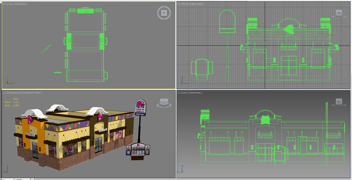 Taco Bell  Low-poly 3D model_11