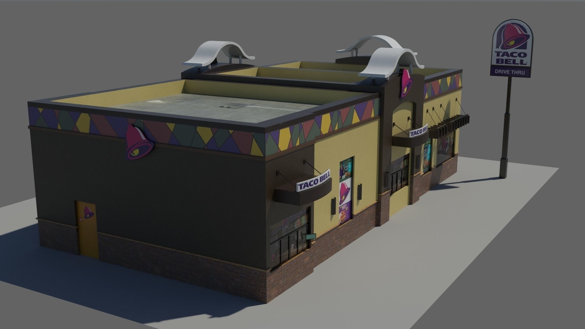 Taco Bell  Low-poly 3D model_10