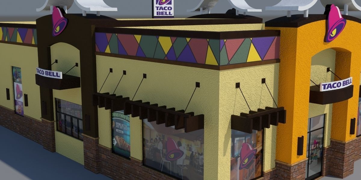 Taco Bell  Low-poly 3D model_6