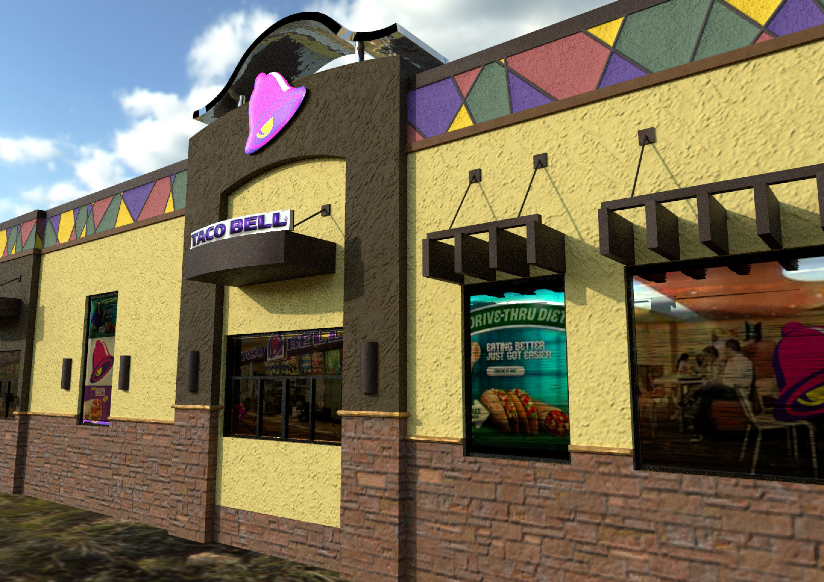 Taco Bell  Low-poly 3D model_3