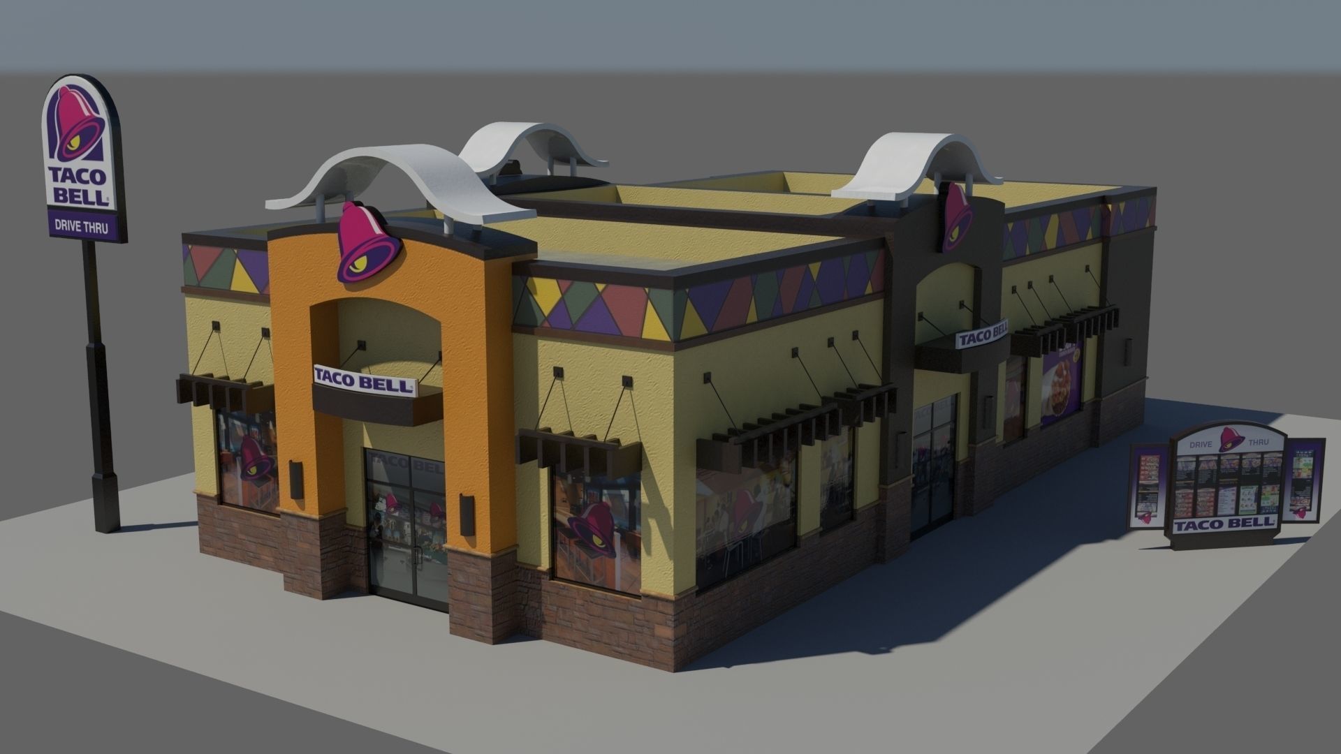 Taco Bell  Low-poly 3D model_9