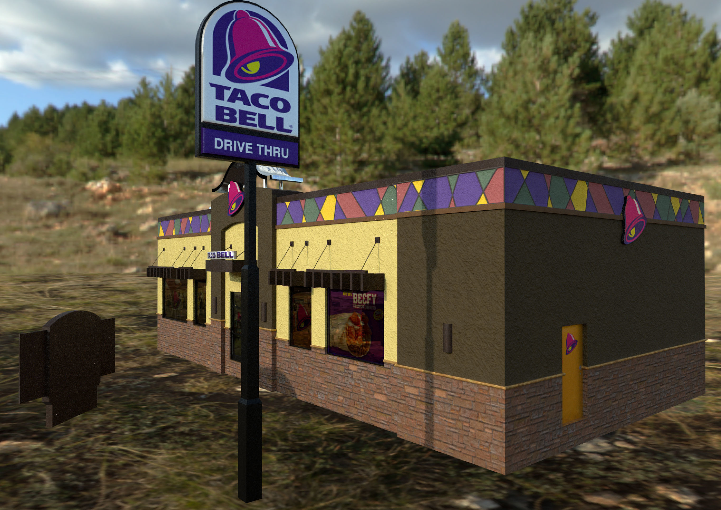 Taco Bell  Low-poly 3D model_2