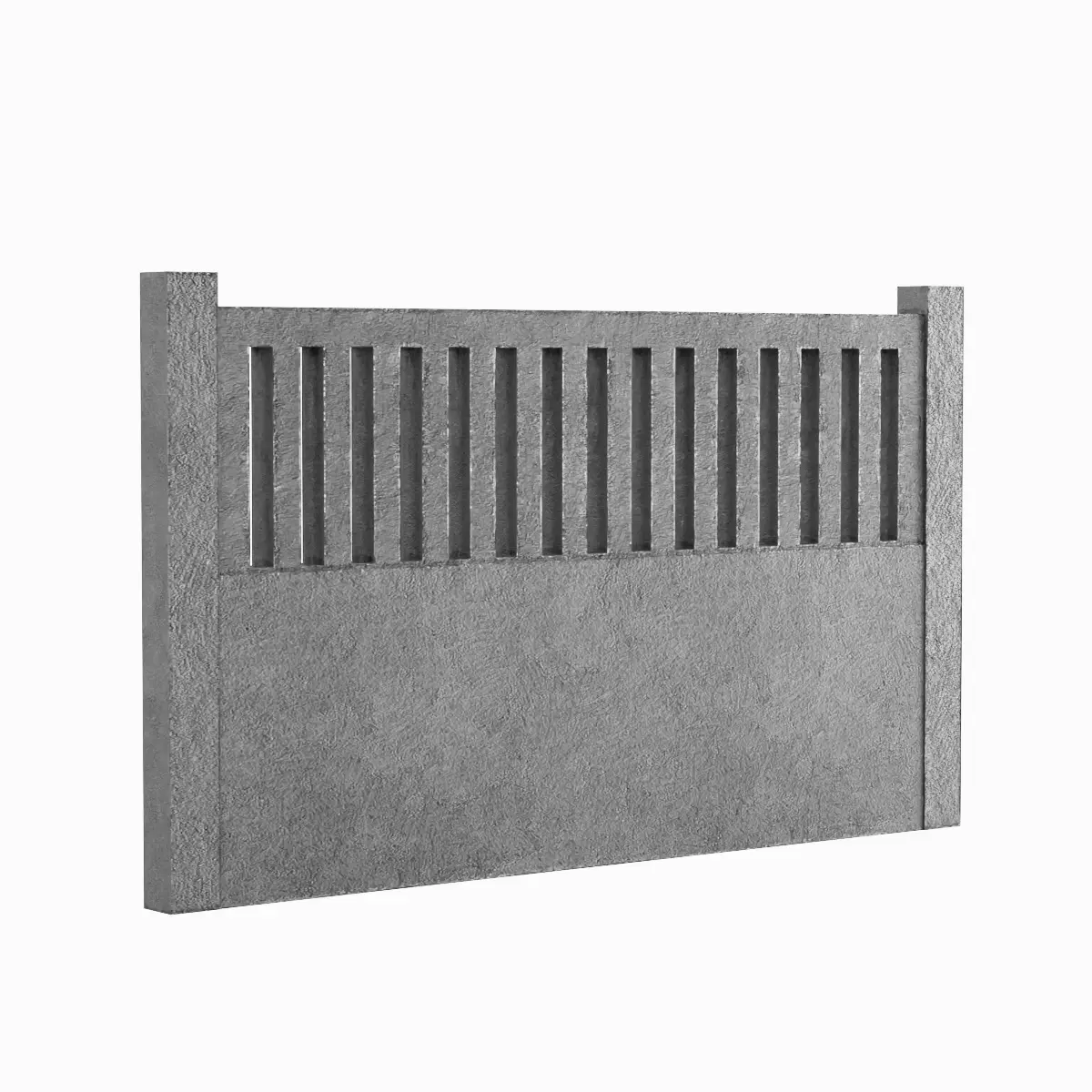 Concrete Fence 03 Low-poly 3D model_2