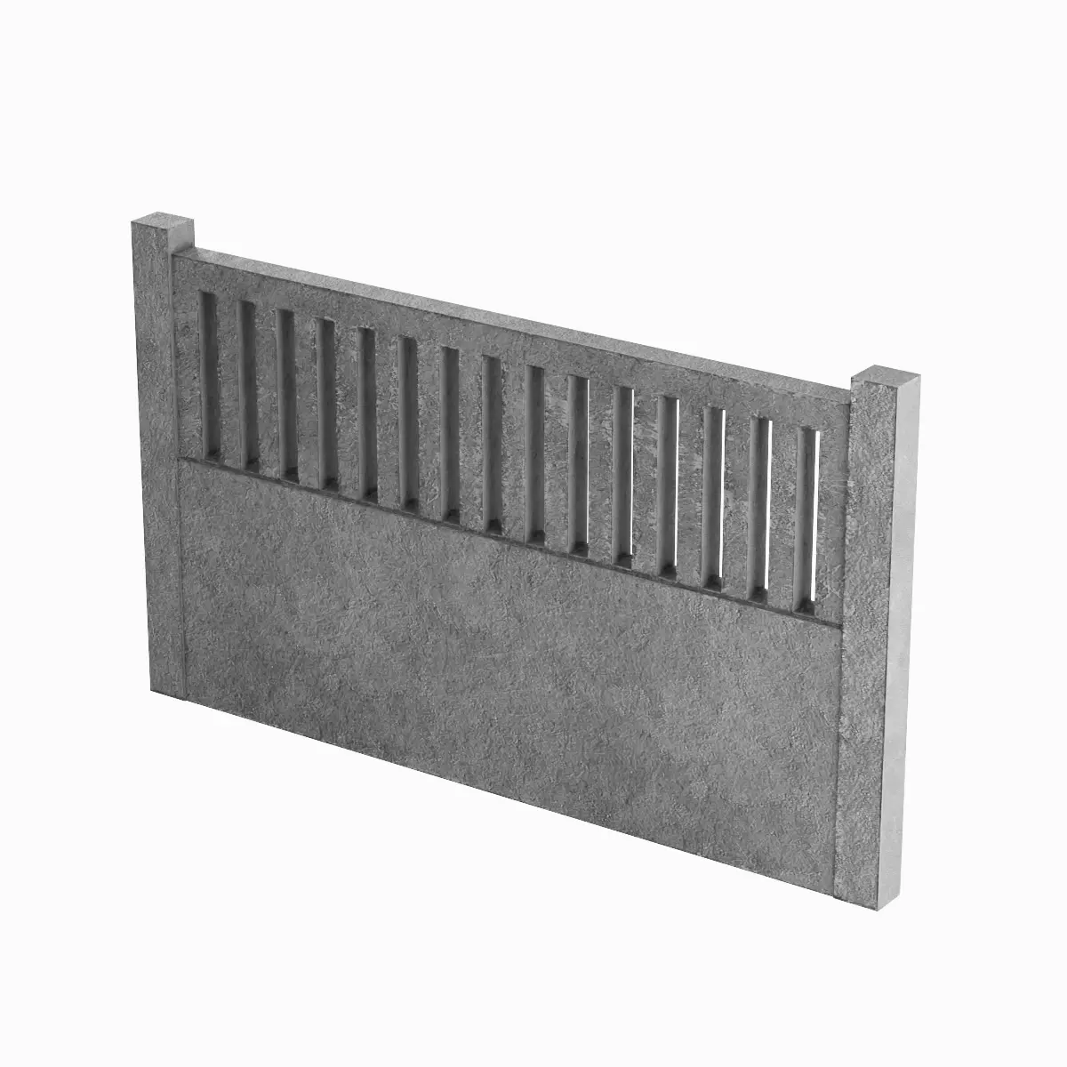 Concrete Fence 03 Low-poly 3D model_3