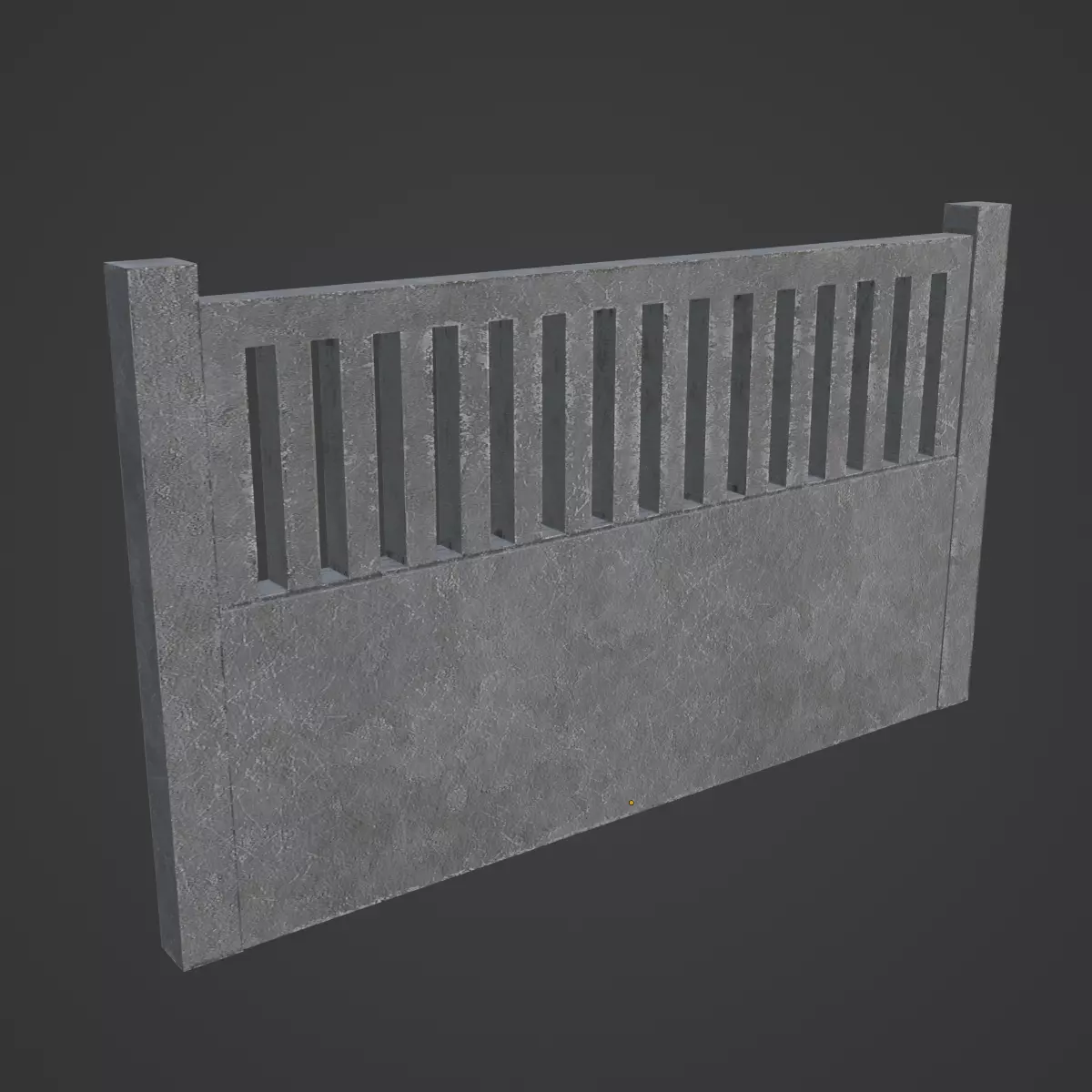 Concrete Fence 03 Low-poly 3D model_6
