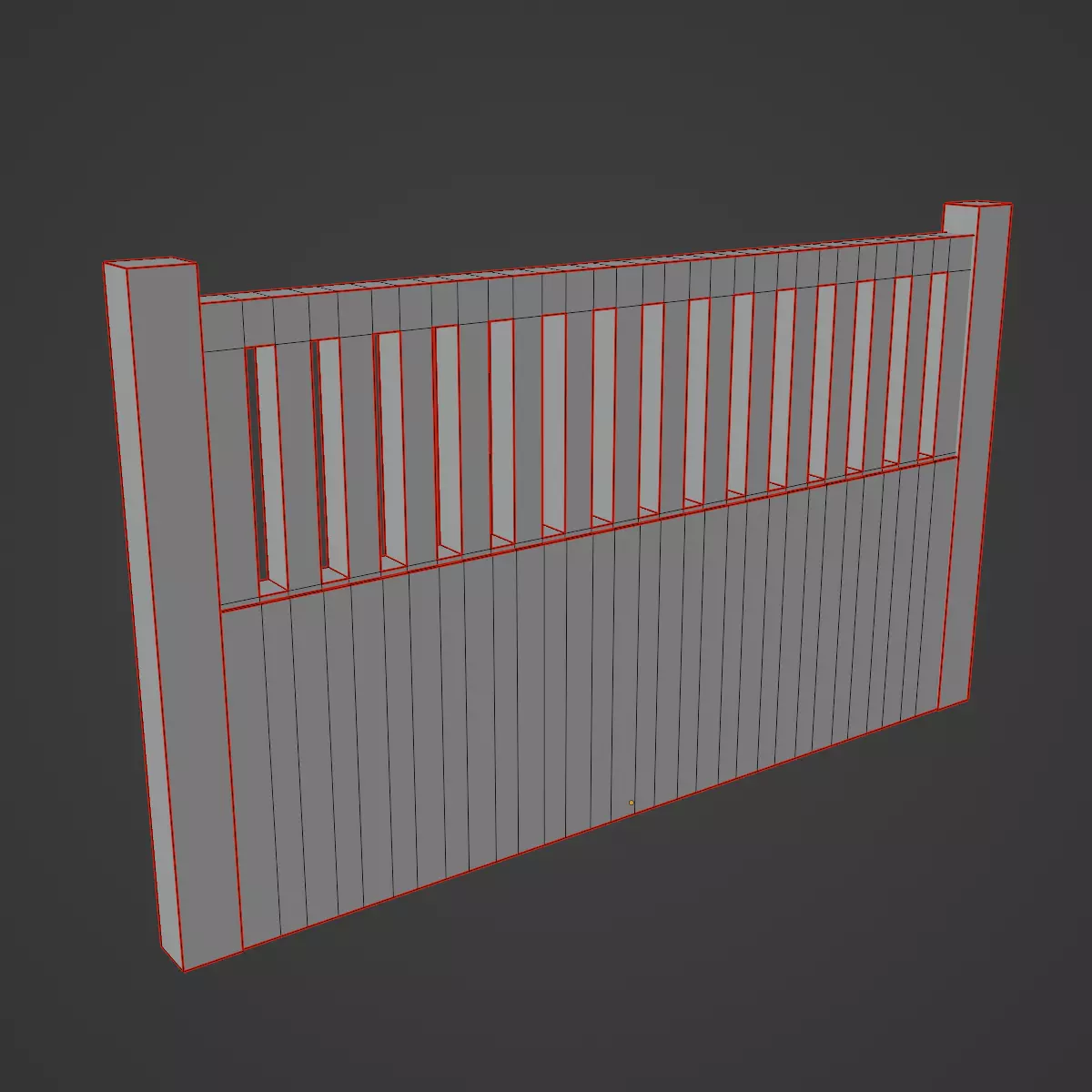 Concrete Fence 03 Low-poly 3D model_8
