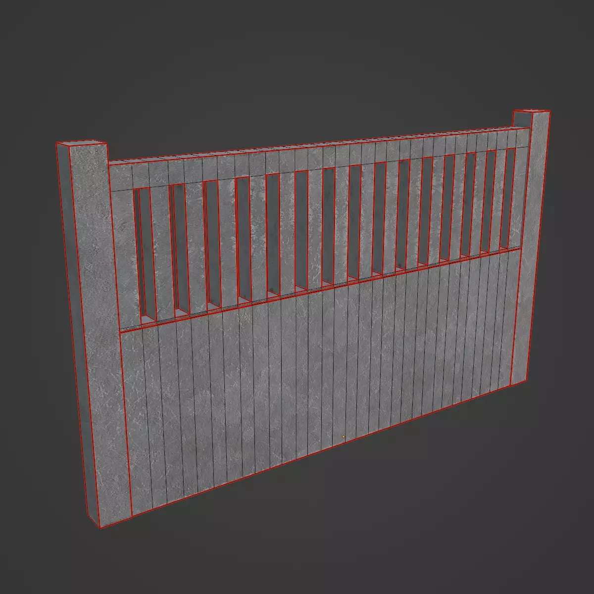Concrete Fence 03 Low-poly 3D model_7