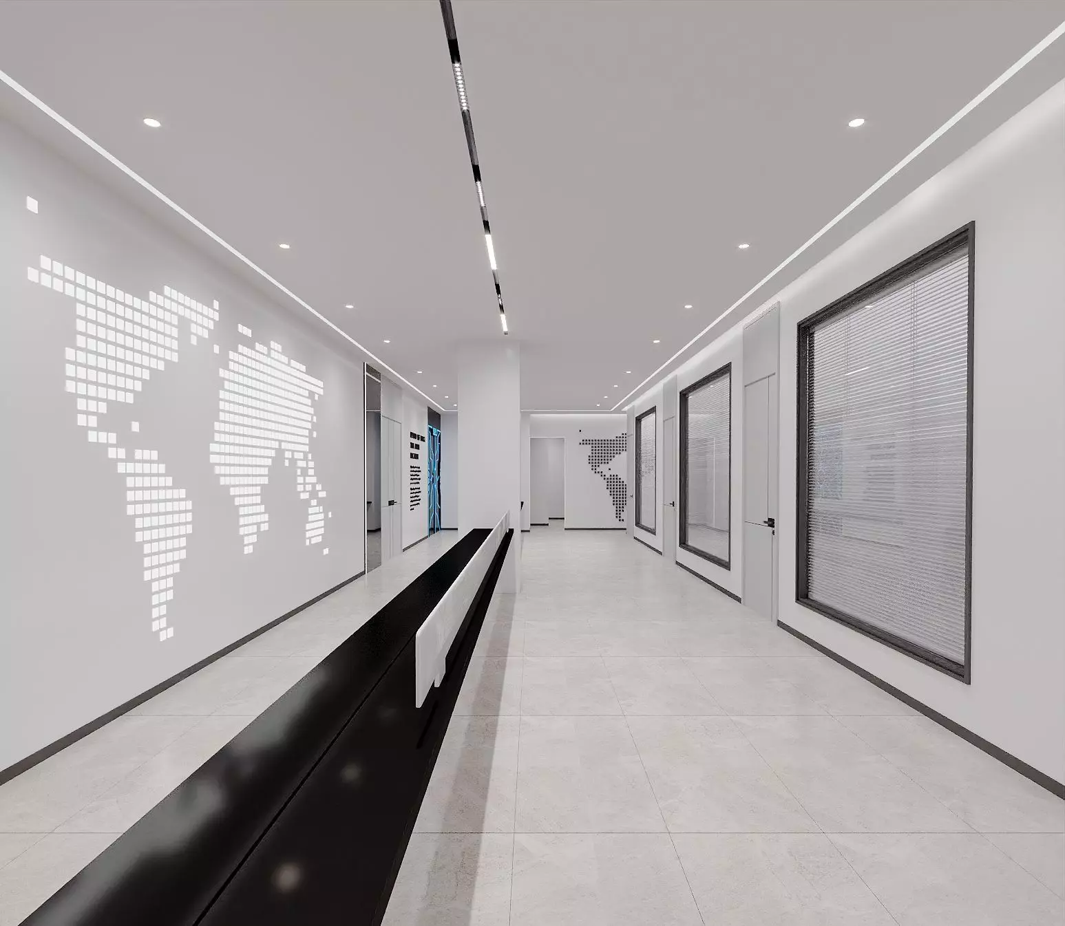 Futuristic Corridor - Elevator Lobby 3D model_2