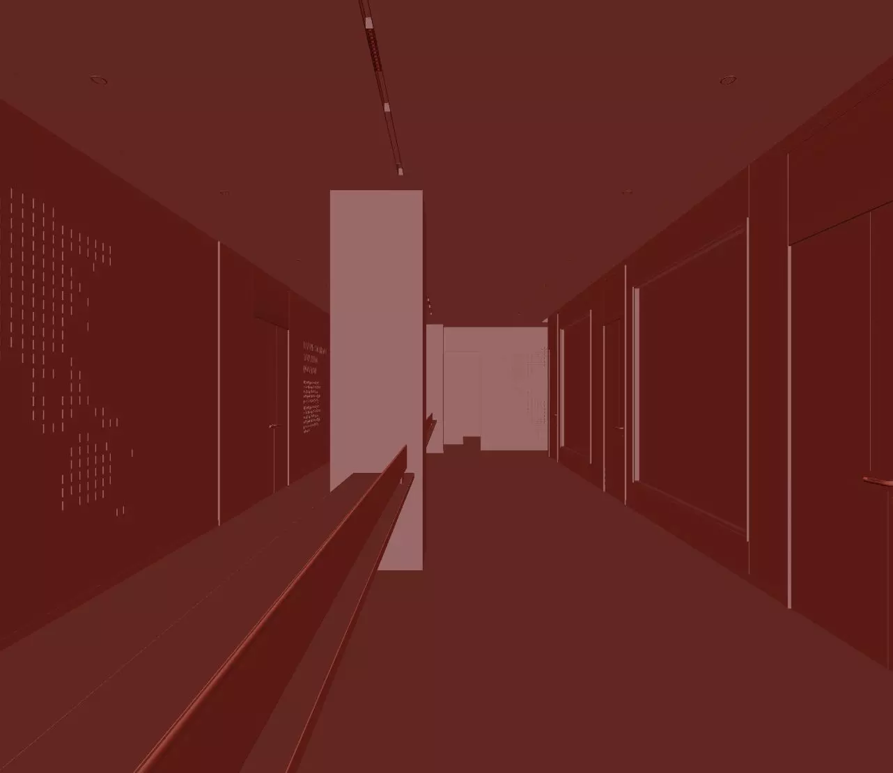 Futuristic Corridor - Elevator Lobby 3D model_5