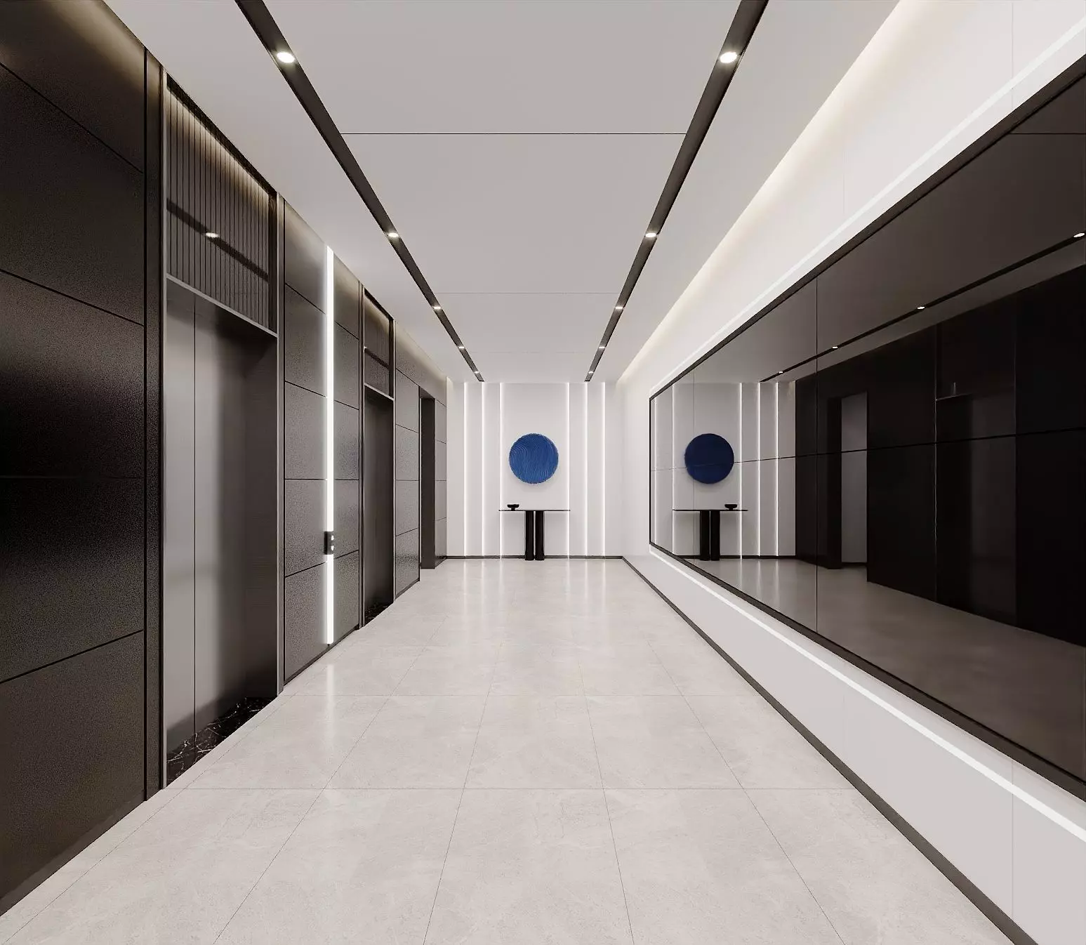 Futuristic Corridor - Elevator Lobby 3D model_1