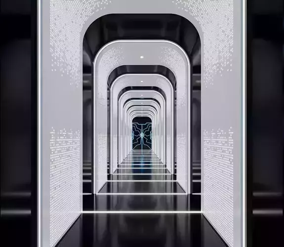 Futuristic Corridor - Elevator Lobby 3D model Futuristic Corridor - Elevator Lobby 3D model