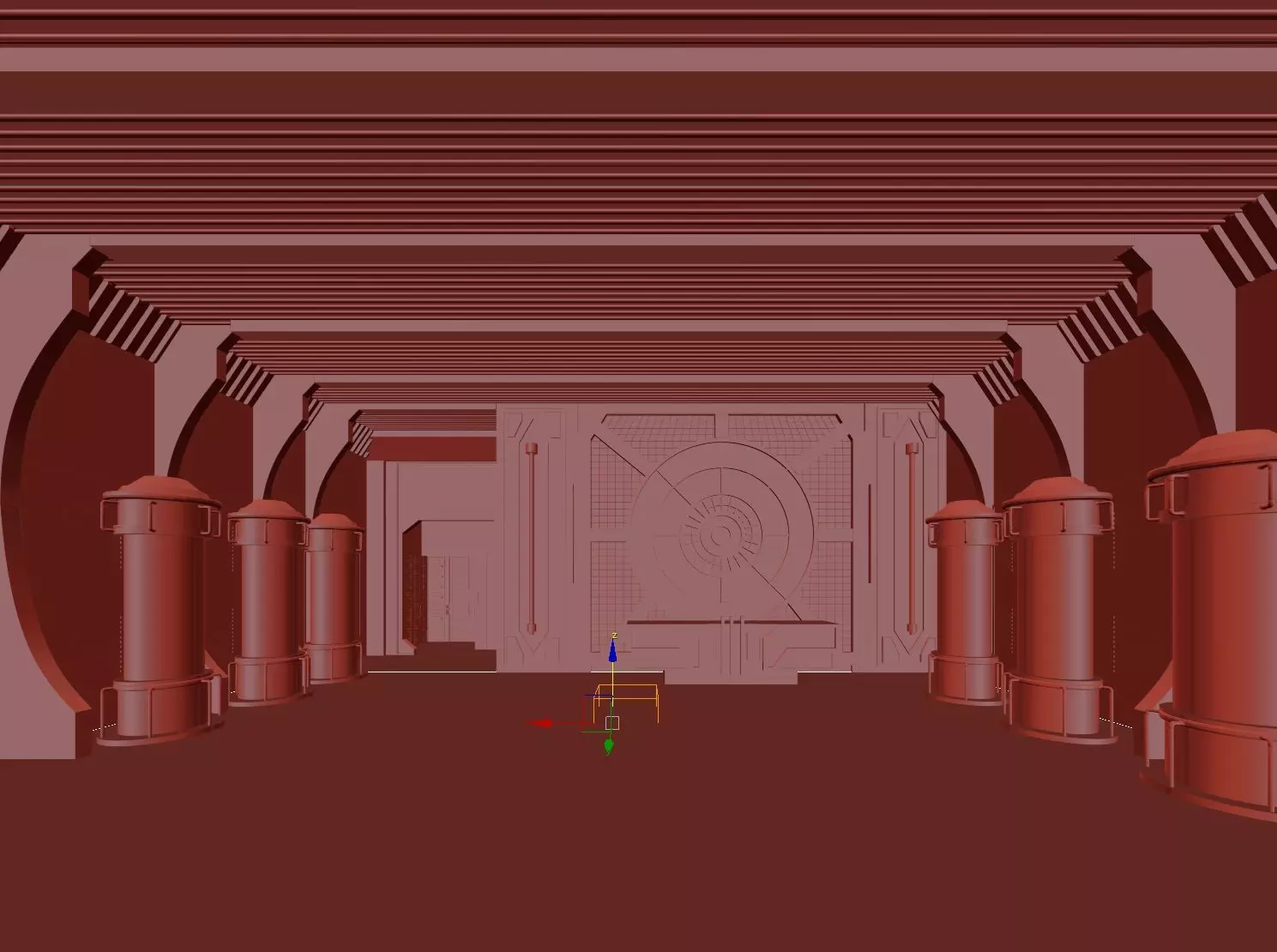 Futuristic Sci-Fi Lab Hall with Corridor 3D model_6