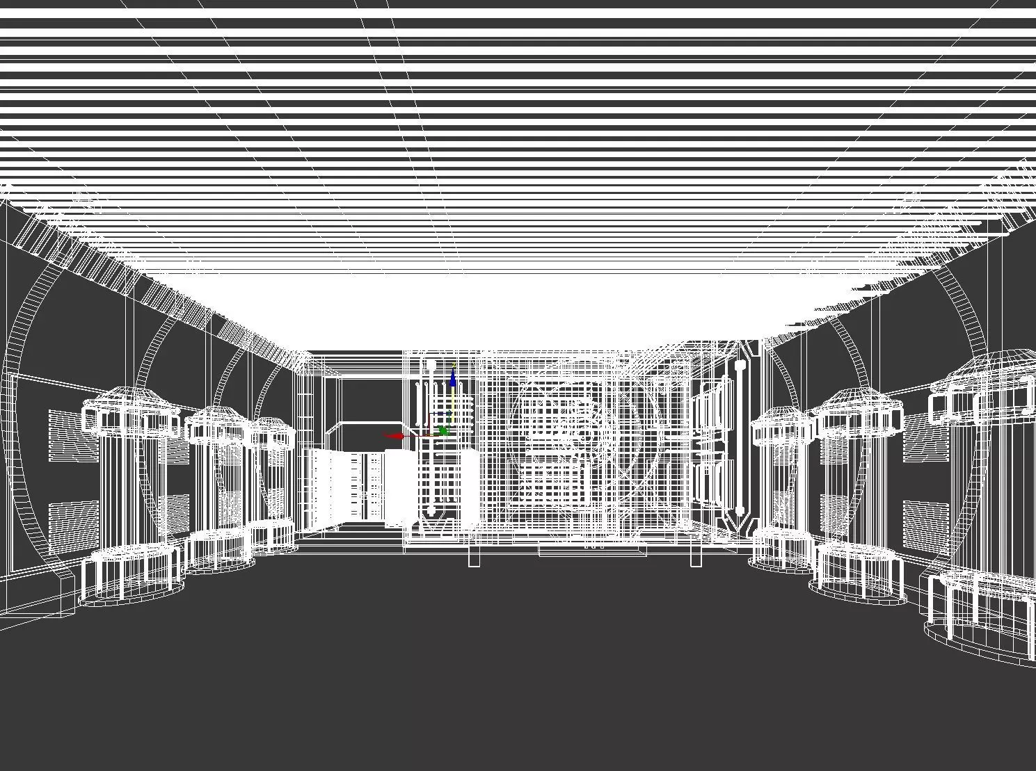 Futuristic Sci-Fi Lab Hall with Corridor 3D model_5