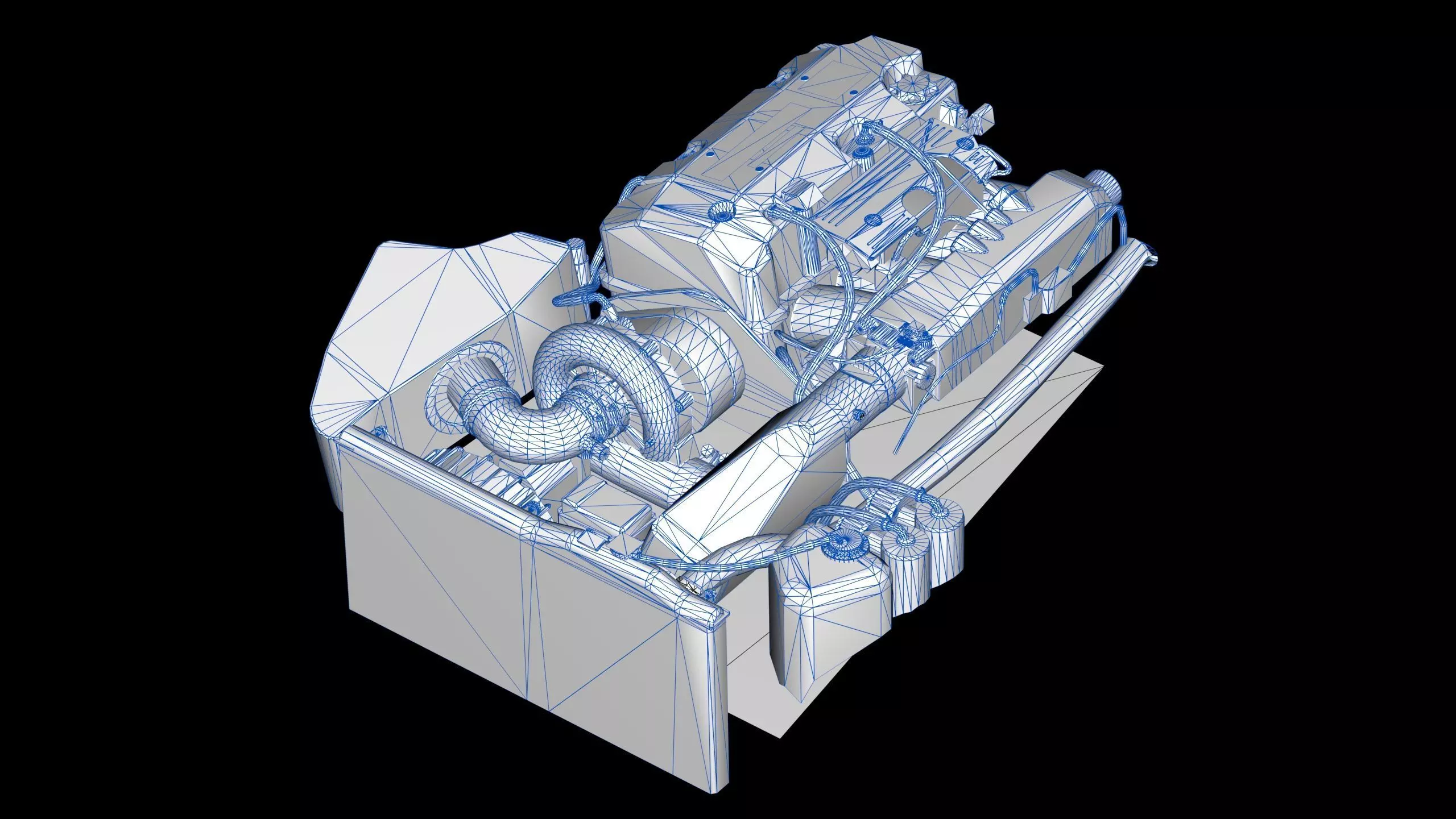 Honda F20C S2000 Supercharged Engine Low-poly 3D model_11
