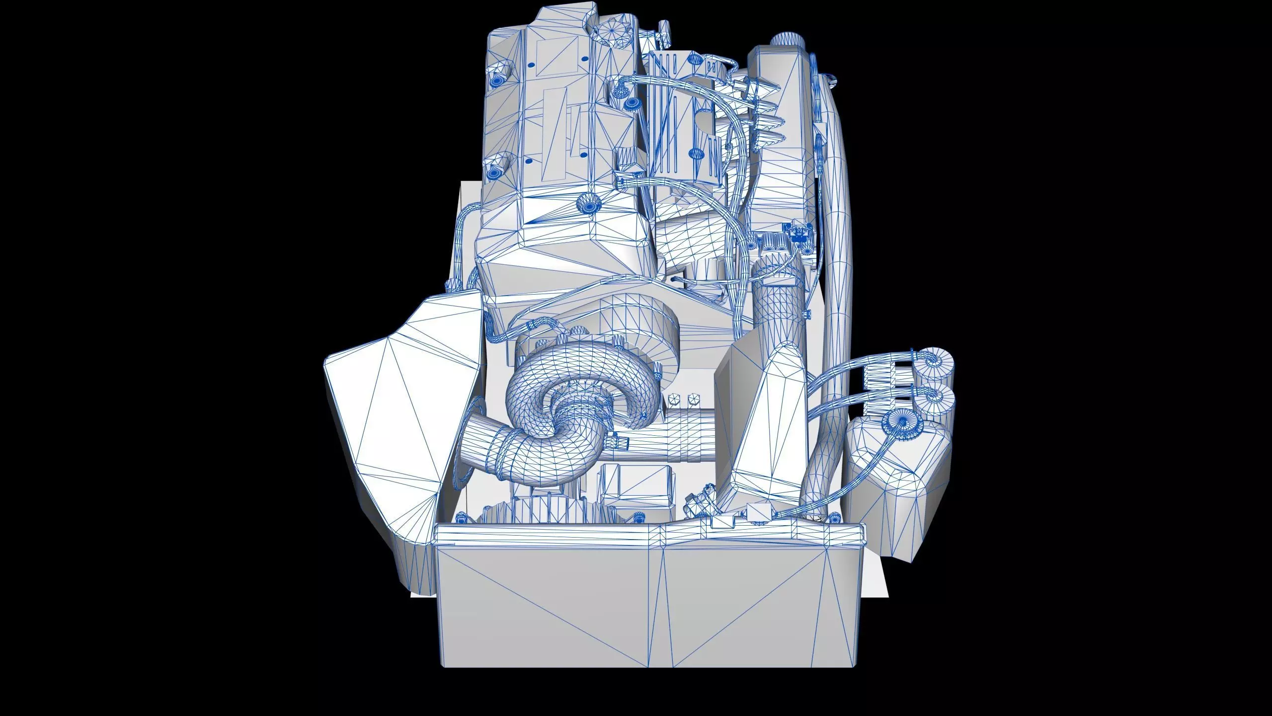 Honda F20C S2000 Supercharged Engine Low-poly 3D model_12