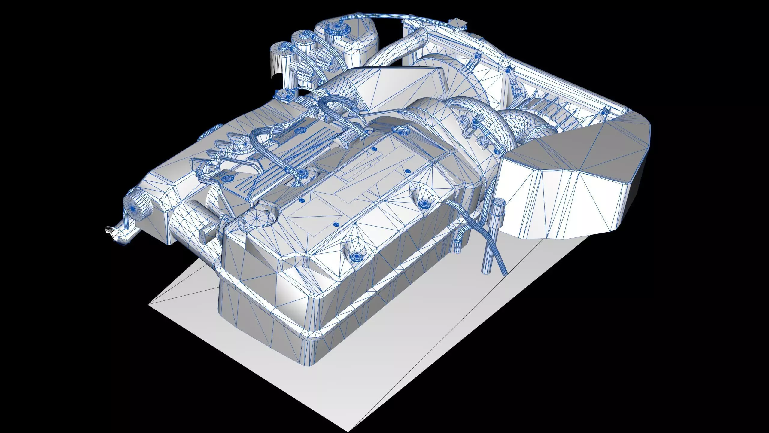 Honda F20C S2000 Supercharged Engine Low-poly 3D model_13