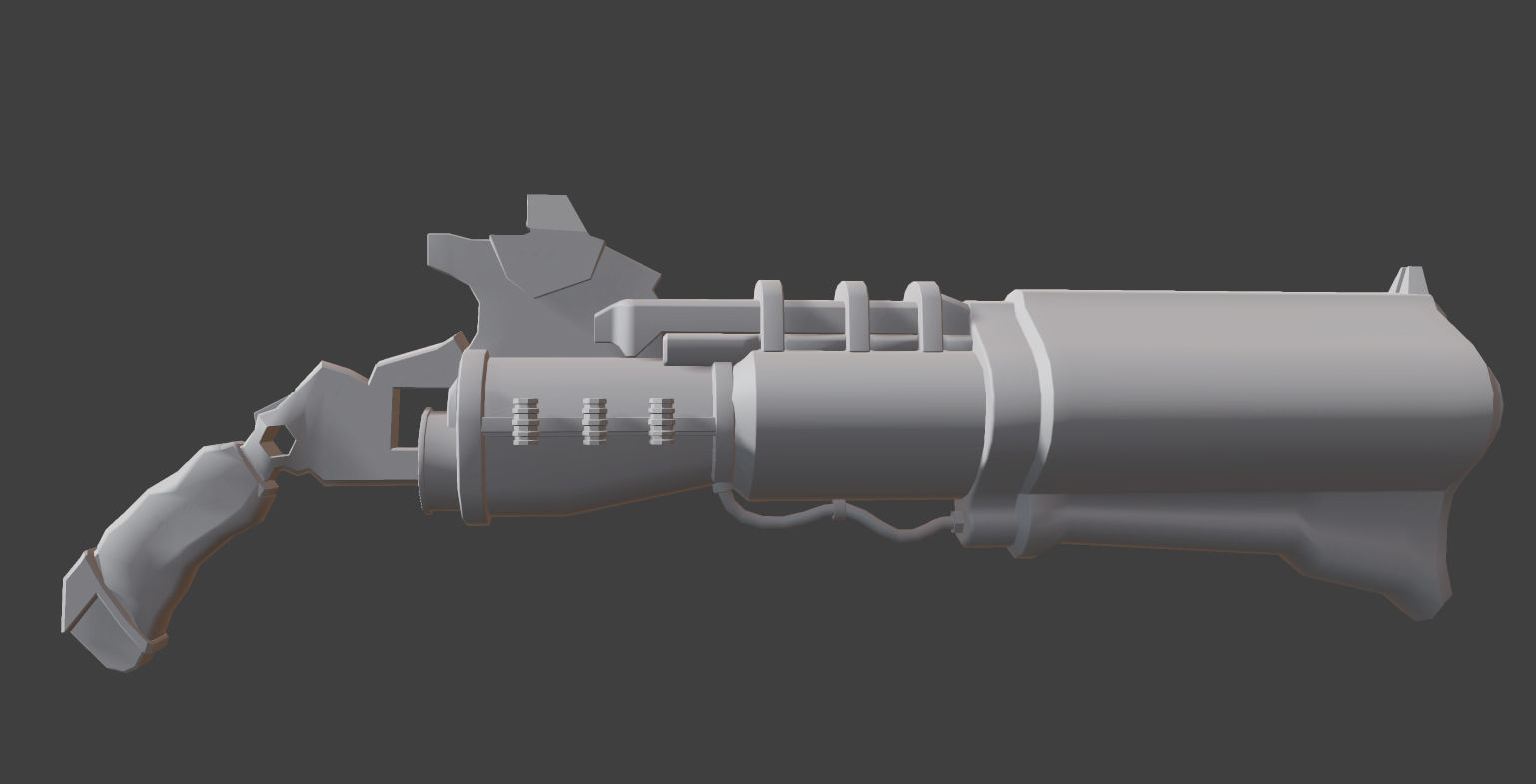 3D lowpoly shotgun-Game ready gun from game doomsday Low-poly 3D model_14