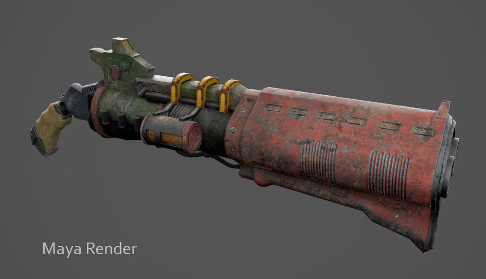 3D lowpoly shotgun-Game ready gun from game doomsday Low-poly 3D model_10