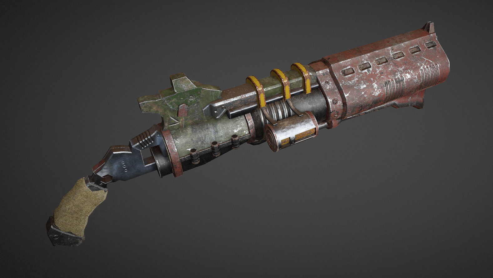 3D lowpoly shotgun-Game ready gun from game doomsday Low-poly 3D model_2