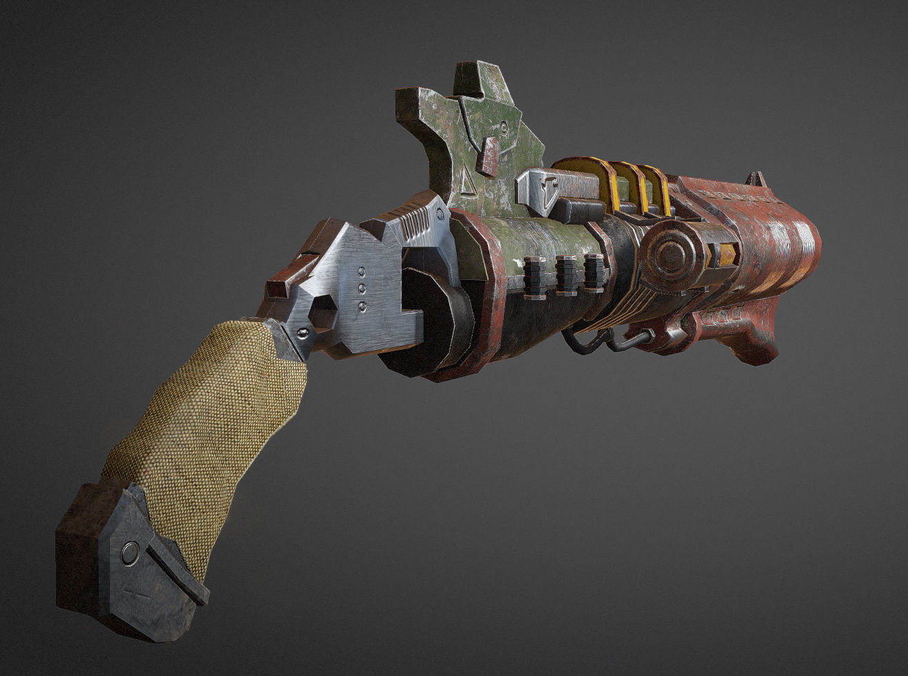 3D lowpoly shotgun-Game ready gun from game doomsday Low-poly 3D model_1