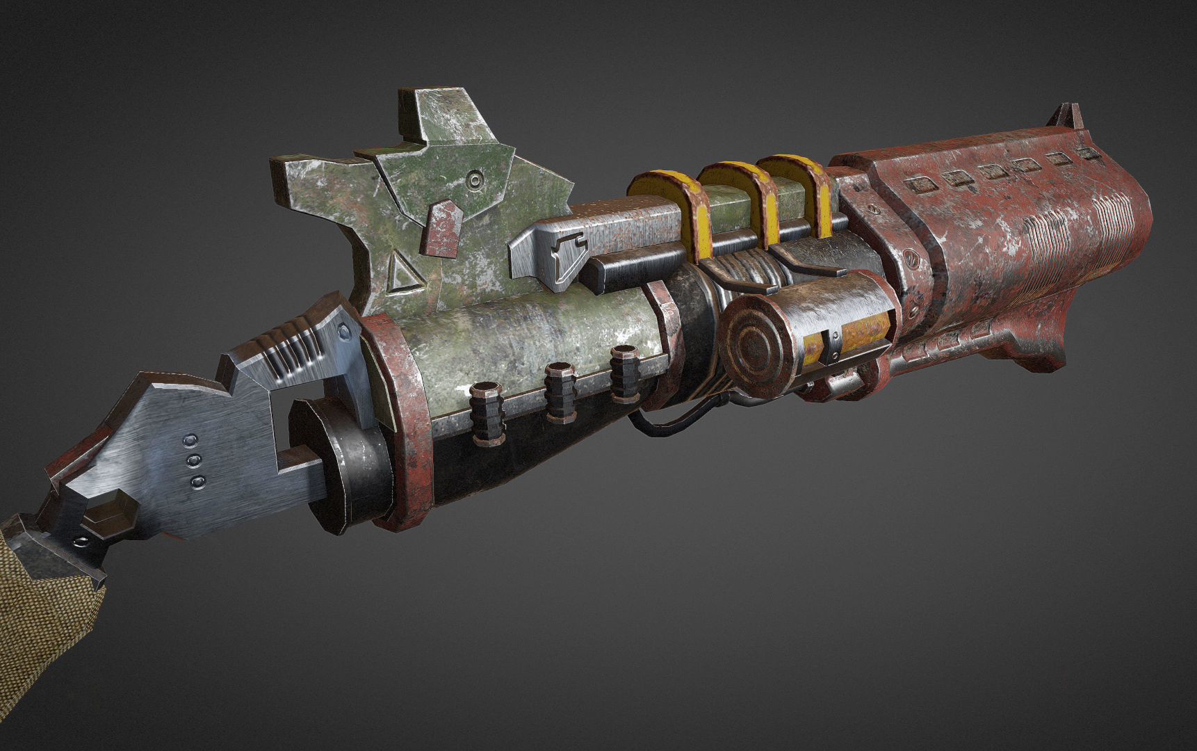 3D lowpoly shotgun-Game ready gun from game doomsday Low-poly 3D model_7