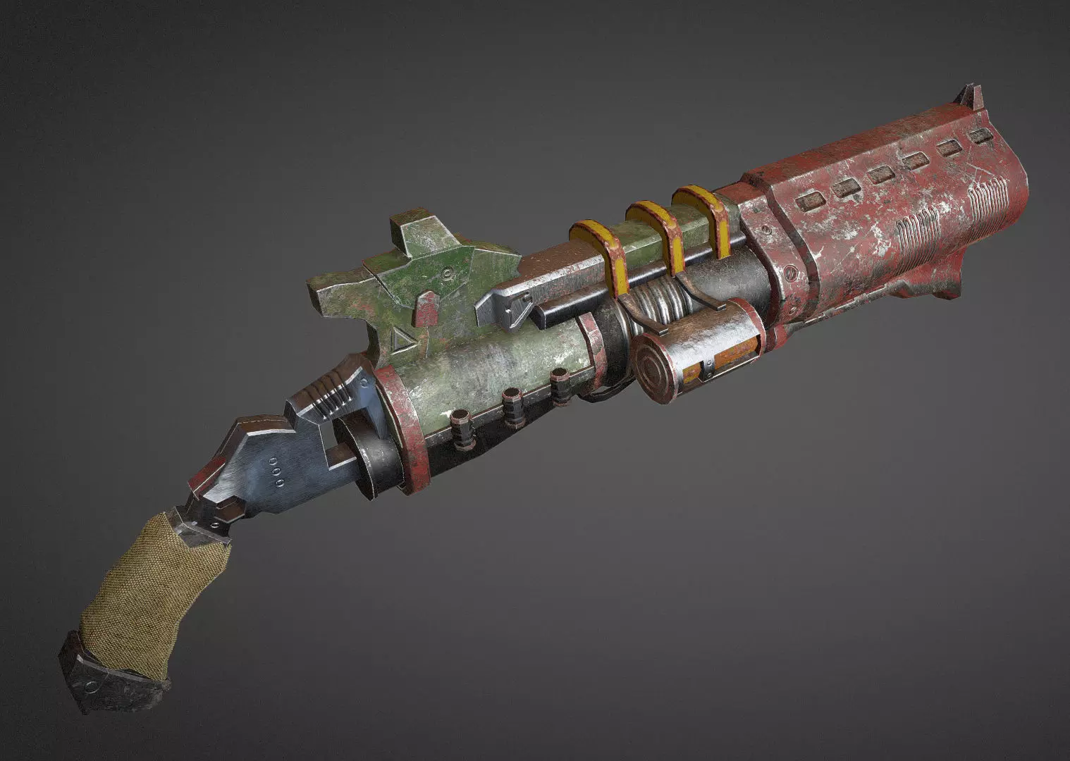 3D lowpoly shotgun-Game ready gun from game doomsday Low-poly 3D model_0