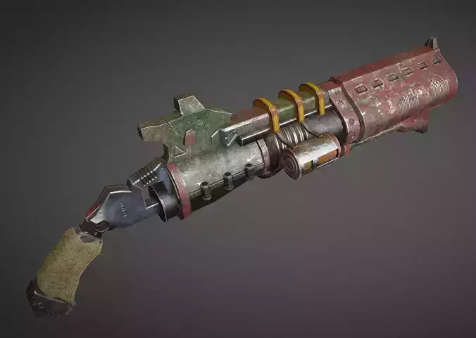 3D lowpoly shotgun-Game ready gun from game doomsday Low-poly 3D model