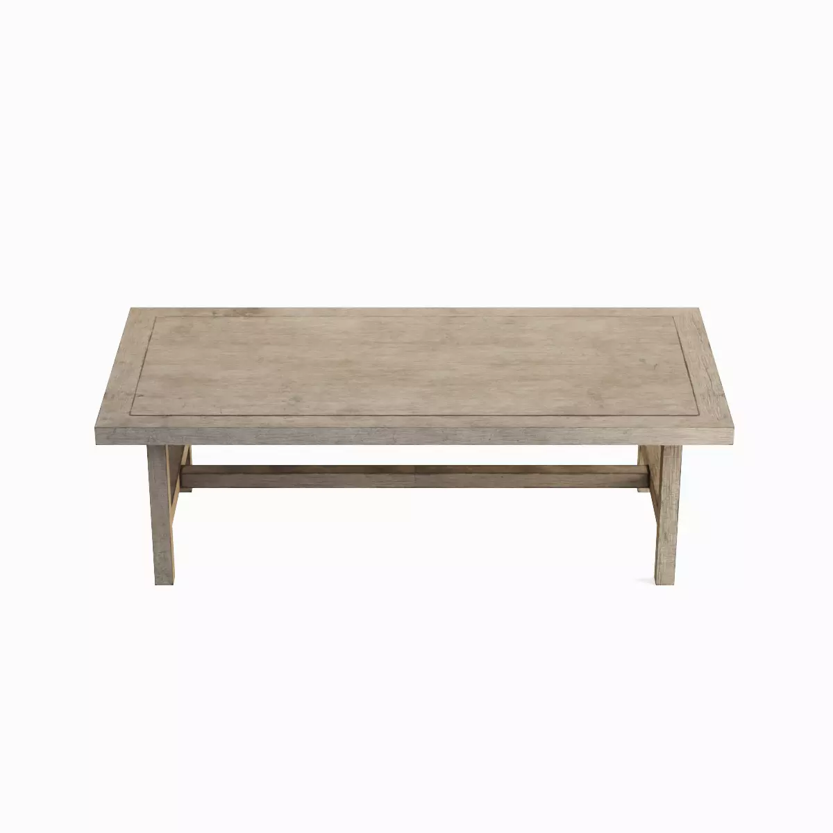 Long Wood Table 03 Low-poly 3D model_5